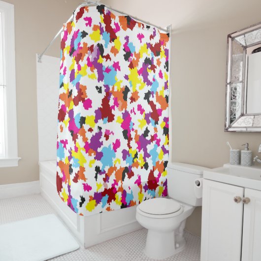 Kleurrijk Kristallijn Onregelmatig Abstract Patroo Douchegordijn (In situ)