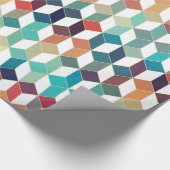 Kleurrijk kubuspatroon over witte achtergrond cadeaupapier (Hoek)