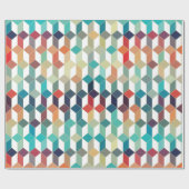 Kleurrijk kubuspatroon over witte achtergrond cadeaupapier (Vlak)