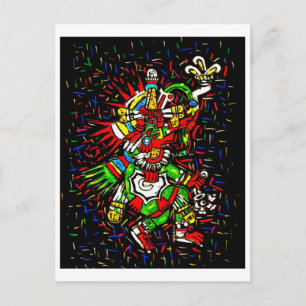 kleurrijk kukulcan briefkaart