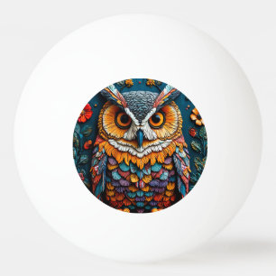 Kleurrijk Kunstwerk Van Een Uil Met Ingewikkelde D Pingpongballen