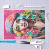 Kleurrijk Lady Decoupage papier (Craft)