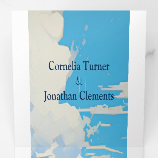 Kleurrijk Landschap Leuk en romantisch Bruiloft Drieluik Uitnodiging (Binnenzijde eerst)