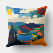 Kleurrijk landschapsontwerp kussen (Achterkant)
