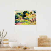 Kleurrijk landschapsschildering poster (Keuken)