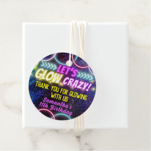 Kleurrijk Laten we Glow Crazy Neon Lights Party Bedankjes Labels