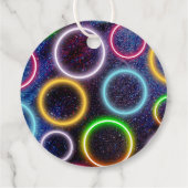 Kleurrijk Laten we Glow Crazy Neon Lights Party Bedankjes Labels (Achterkant)