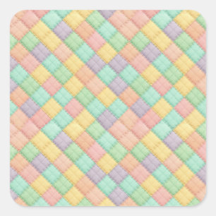 Kleurrijk lente/Pasen vintage patchwork quilt Vierkante Sticker