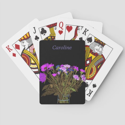 Kleurrijk lentebloemenboeket voor haar pokerkaarten (Achterkant)