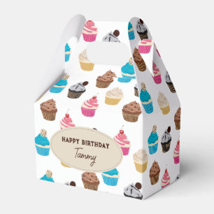 Kleurrijk Leuk Cupcakes Patroon Verjaardagsfeest Bedankdoosjes