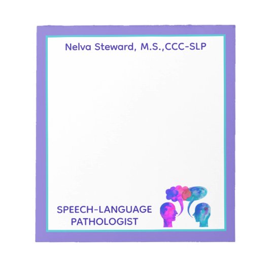 Kleurrijk, Leuk Custom SLP notitieblok! Notitieblo Notitieblok (Voorkant)