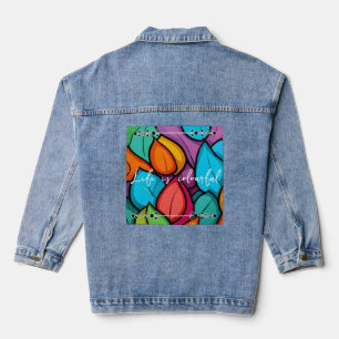 Kleurrijk leuk denim jas jacket