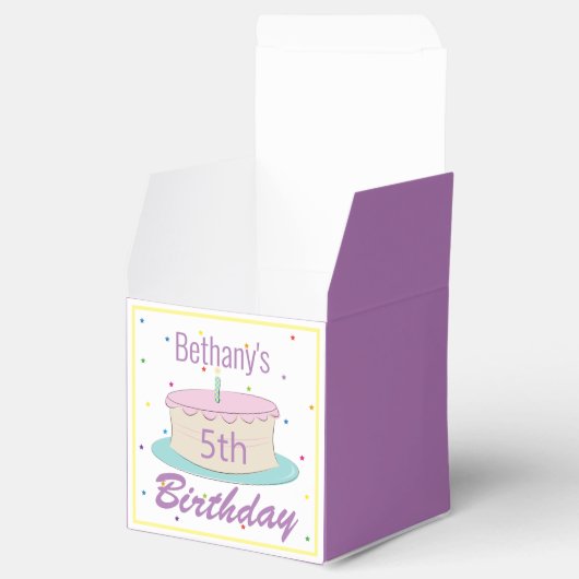 Kleurrijk Leuk Kinderen Verjaardagstaart Feest Bedankdoosjes (Geopend)