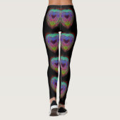 Kleurrijk leuk neon Graffiti mousserend hartontwer Leggings (Achterkant)