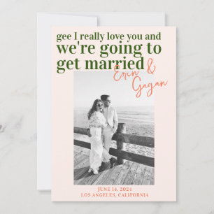 kleurrijk leuk Save The Date met afbeelding Kaart