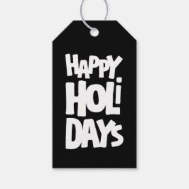 Kleurrijk & leuk zwart & wit prettige feestdagen cadeaulabel