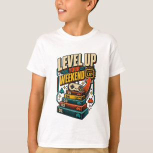 Kleurrijk Level Up Weekend Gamer T-shirt
