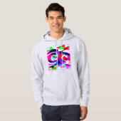Kleurrijk levendig abstractiepatroon hoodie (Voorkant volledig)