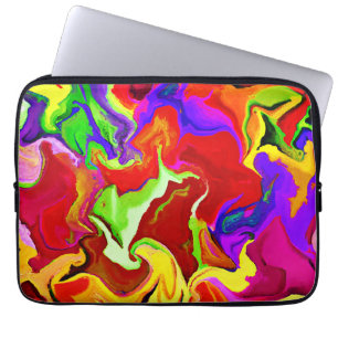 Kleurrijk levendig abstractiepatroon laptop sleeve