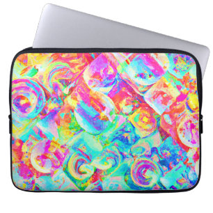 Kleurrijk levendig abstractiepatroon laptop sleeve