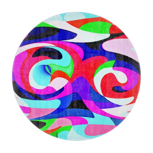 Kleurrijk levendig abstractiepatroon snijplank (Voorkant)