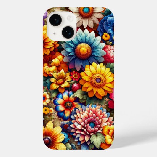 Kleurrijk levendig bloemensymfoniepatroon Case-Mate iPhone case (Achterkant)