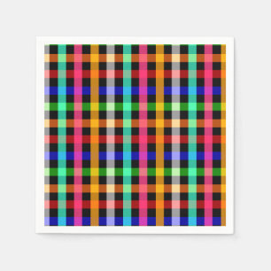 Kleurrijk Levendig Gingham Rutpatroon Ontwerp Servet