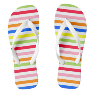Kleurrijk Levensecht Strepenpatroon Ontwerp Teenslippers