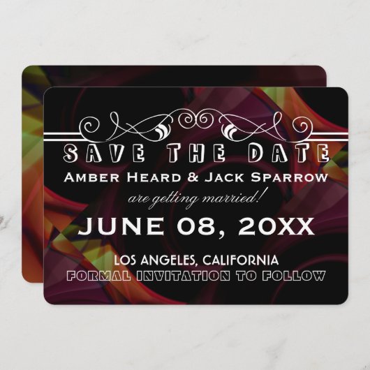 Kleurrijk Licht | Trouw Save the Date Kaarten (Voorkant / Achterkant)