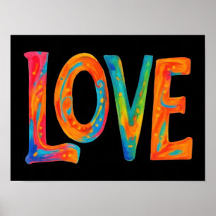 Kleurrijk liefdeswoord poster