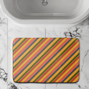 Kleurrijk lijnpatroon badmat