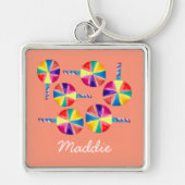 Kleurrijk lolly-patroon sleutelhanger (Voorkant)