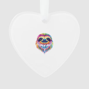 Kleurrijk luiaard gezicht cute regenwoud jungle di ornament
