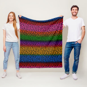 Kleurrijk luipaard dierprint ontwerp fleece deken