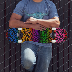 Kleurrijk Luipaard Dierprintontwerp Skateboard