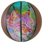 Kleurrijk Lynx portret, abstracte kunst Basketbal (Verticaal)