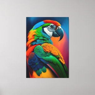 Kleurrijk Macaw Parrot Bird Painvas Afdrukken