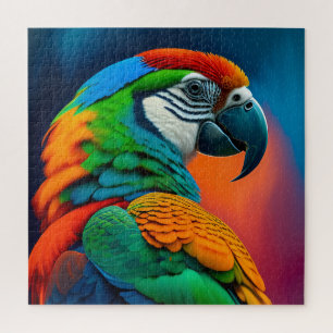 Kleurrijk Macaw Parrot Bird Painvas Afdrukken Legpuzzel