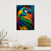 Kleurrijk Macaw Parrot Poster voor vogelschilderen (Keuken)