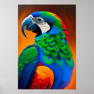 Kleurrijk Macaw Parrot Poster voor vogelschilderen