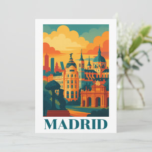 Kleurrijk Madrid Spanje Vintage Reizen Kaart