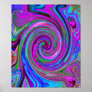 Kleurrijk magenta wervelkolom Abstract ontwerp Poster