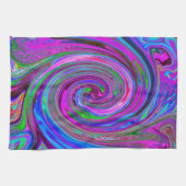Kleurrijk magenta wervelkolom Abstract ontwerp Theedoek (Horizontaal)