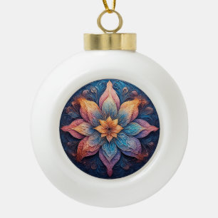 Kleurrijk Mandala Bloemontwerp Keramische Bal Ornament