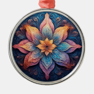 Kleurrijk Mandala Bloemontwerp Metalen Ornament