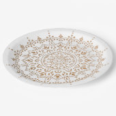 Kleurrijk mandala-bloemontwerp papieren bordje (Gekanteld)