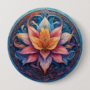 Kleurrijk Mandala Bloemontwerp Ronde Button 4,0 Cm