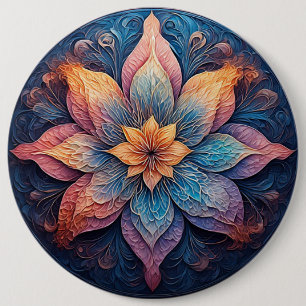 Kleurrijk Mandala Bloemontwerp Ronde Button 6,0 Cm
