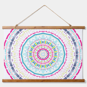 kleurrijk mandala hangend wandkleed