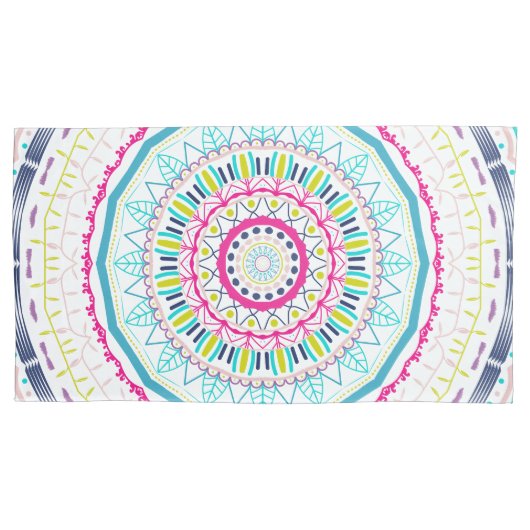 kleurrijk mandala kussensloop (Voorkant-Links)